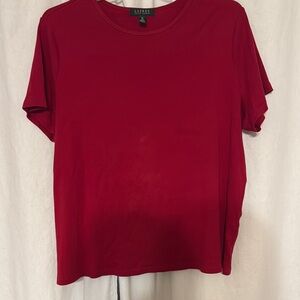 Lauren Ralph Lauren Red Boxy Short Sleeve T-Shirt